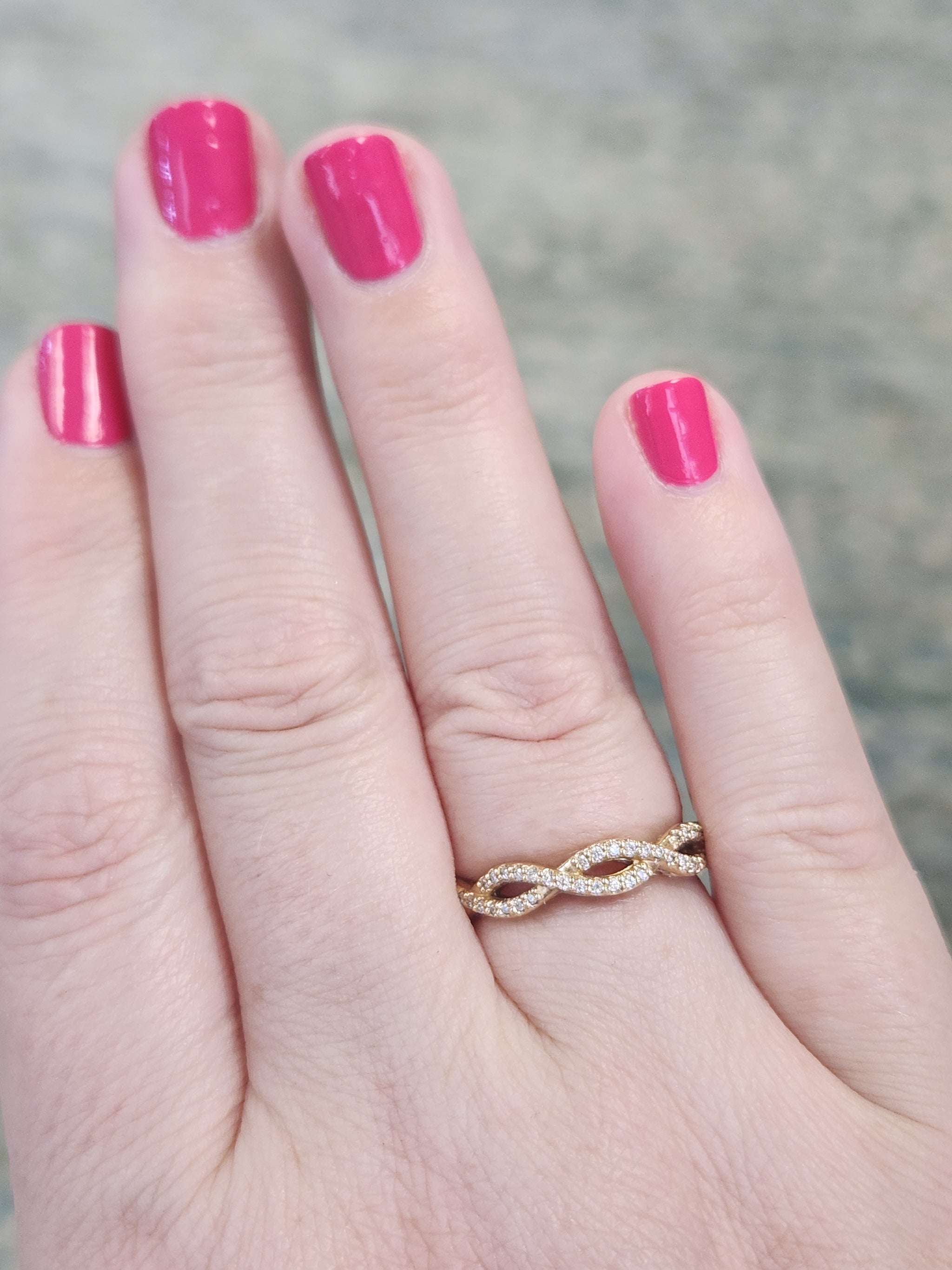 0.35ctw Diamond Infinity Wedding Band Ring 14k Yellow Gold Size 7.25