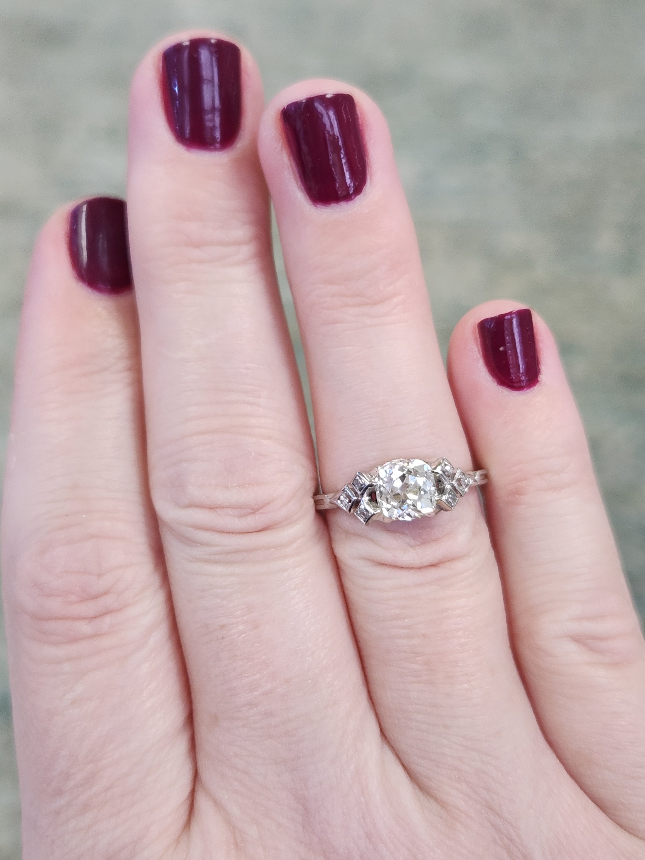 Antique GIA Certified Old Mine Cut Diamond Engagement Ring in Platinum