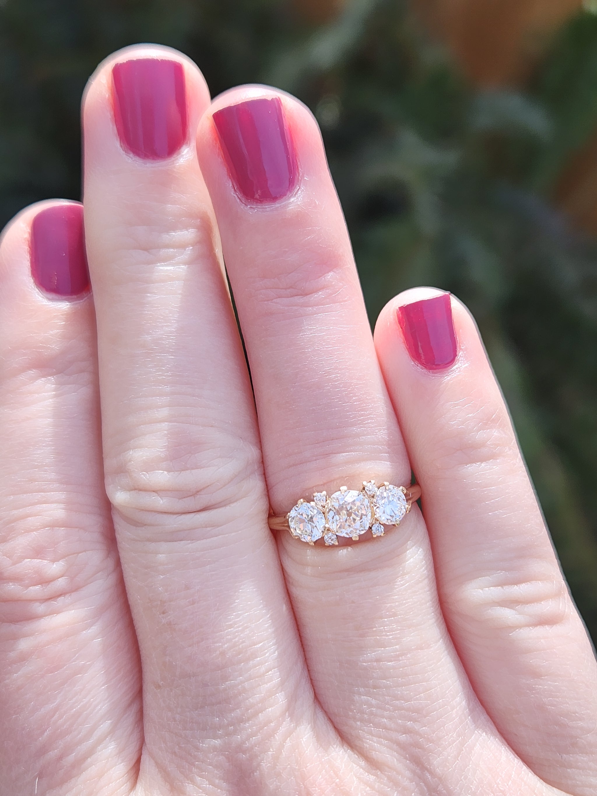 Antique GIA Certified Old Mine & Old European Cut Diamond Ring in 14k Yellow Gold