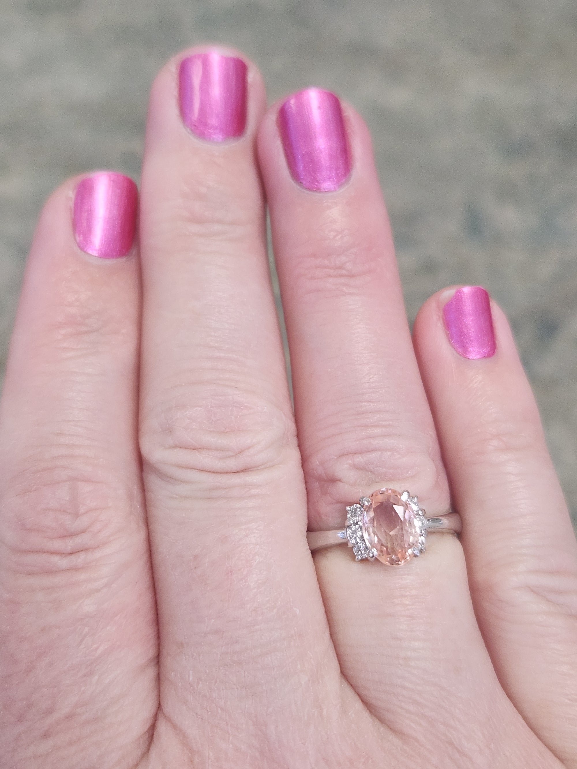 Lotus Certified Padparadscha Sapphire and Diamond Ring in Platinum