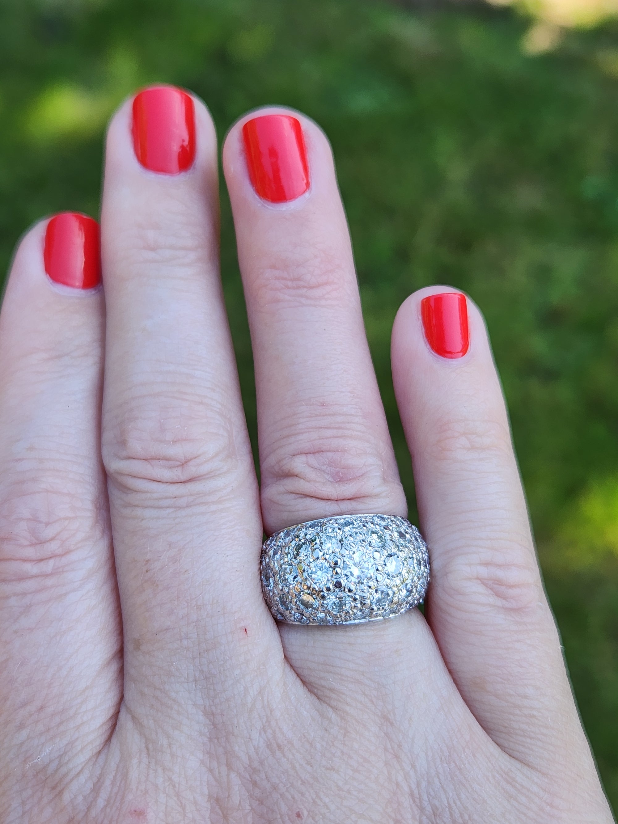Stunning 3.00cttw Pave' Diamond Domed Band Ring in Platinum
