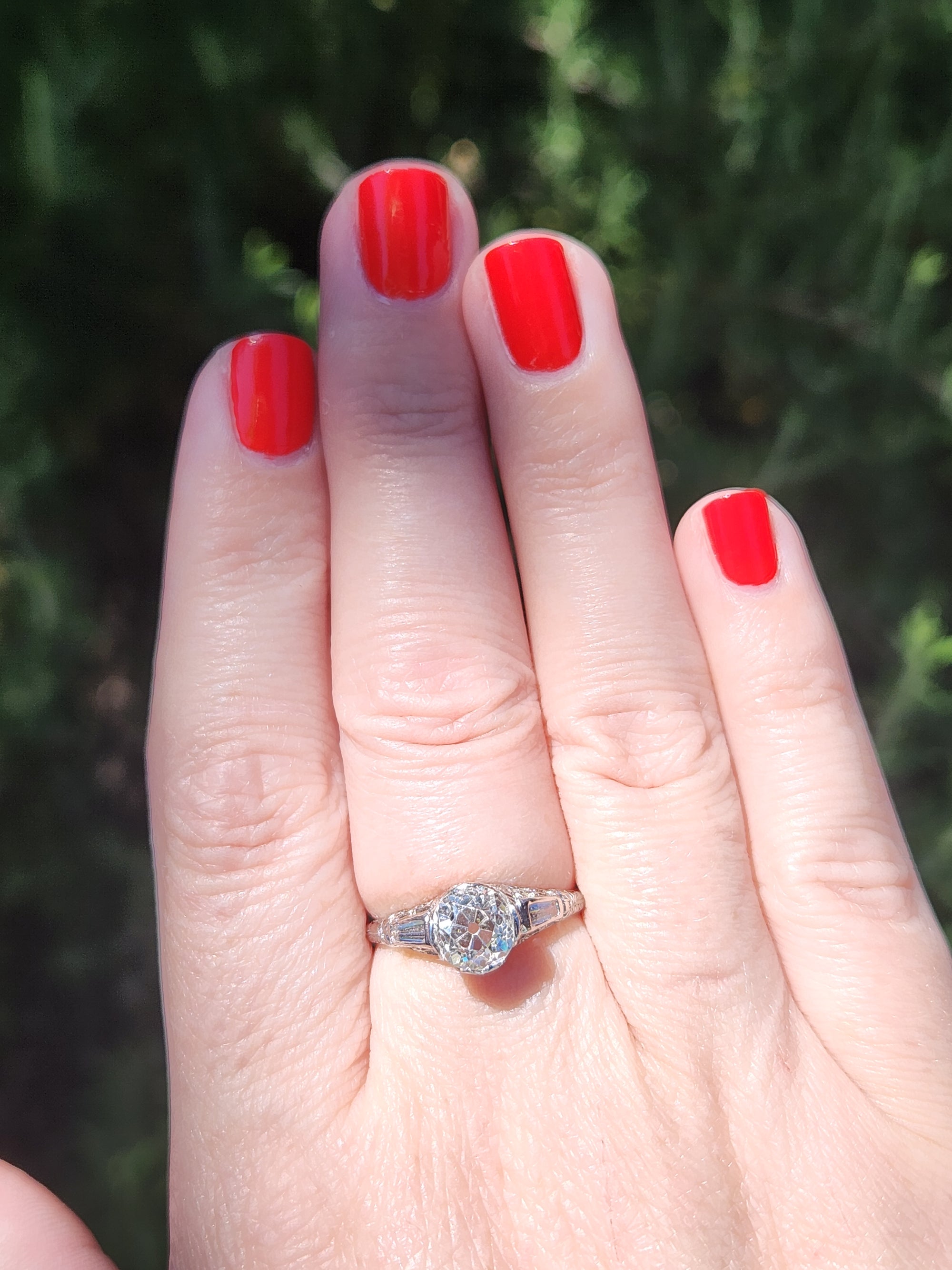 Art Deco GIA Certified 1.62ct Old European Cut Diamond Three Stone Ring in Platinum
