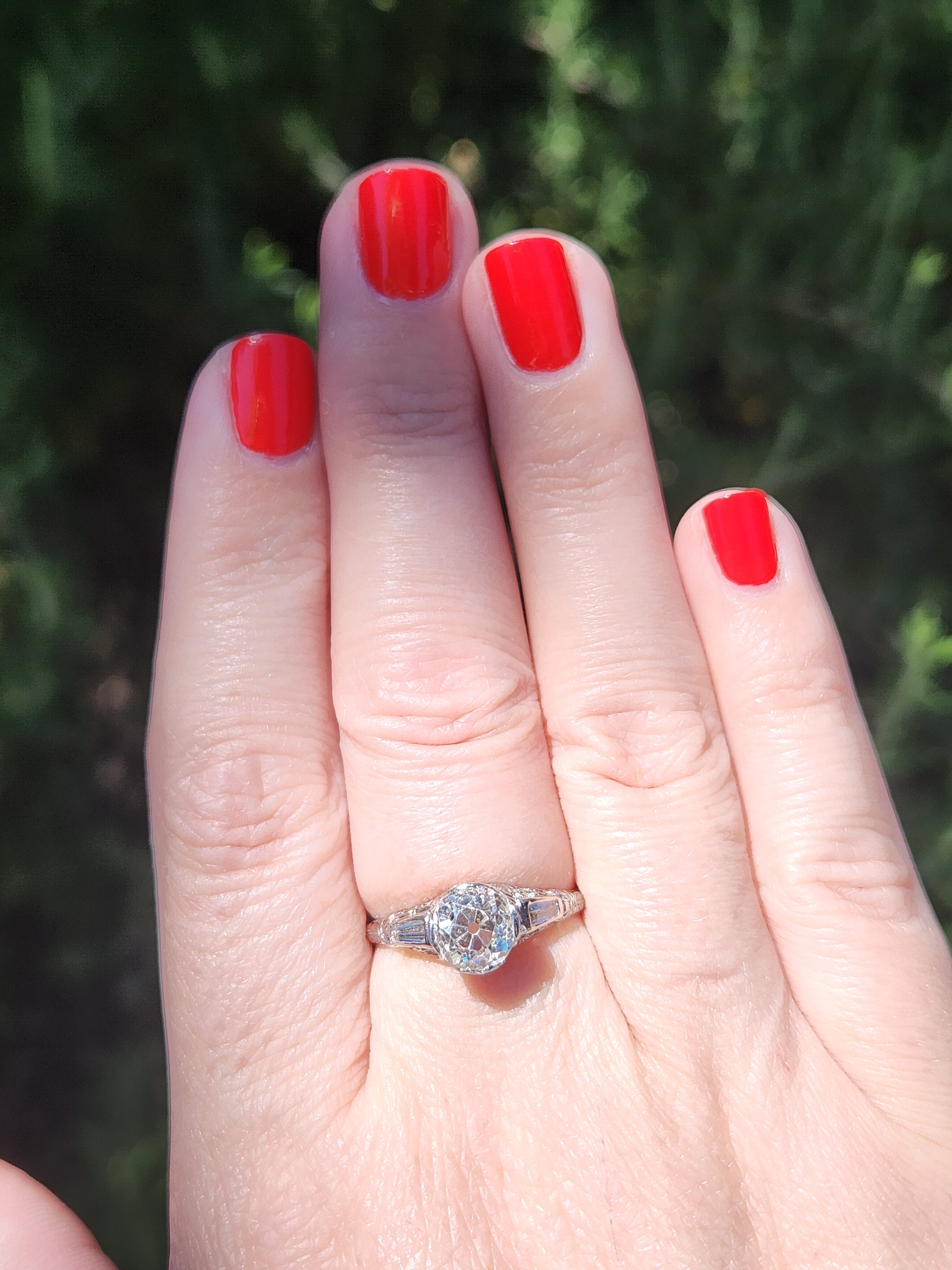 Art Deco GIA Certified 1.62ct Old European Cut Diamond Three Stone Ring in Platinum
