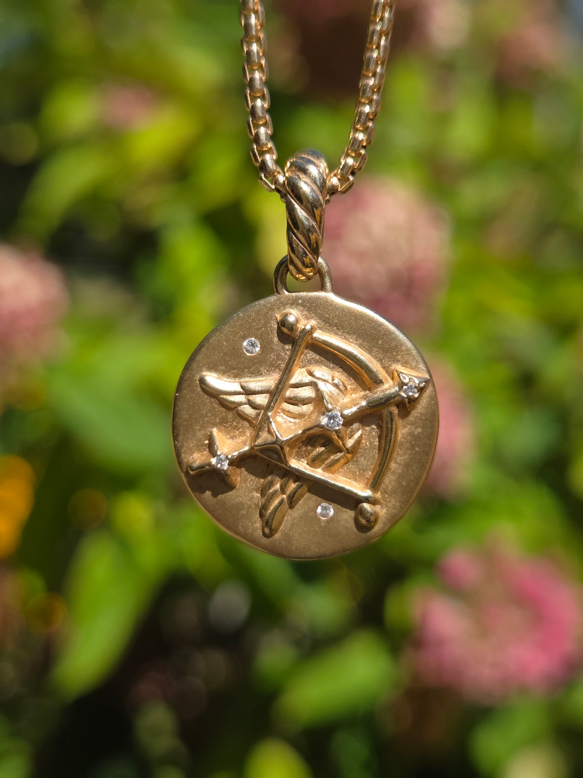 David Yurman Saggitarius Amulet Pendant 16" 1.75mm Chain 18k Yellow Gold Necklace
