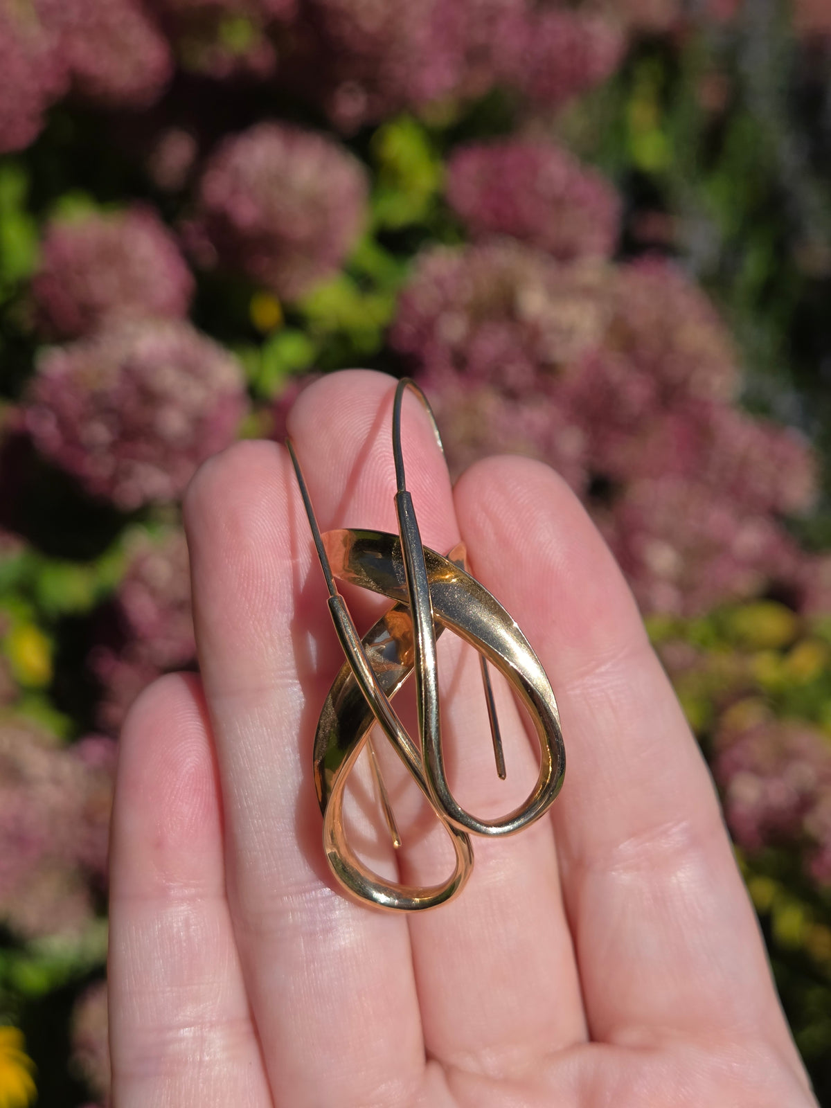 Vintage Peter Small Iconoclast Twist Earrings in 14k Yellow Gold