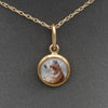 Victorian Miniature Collie Essex Crystal Pendant in 14k Yellow Gold