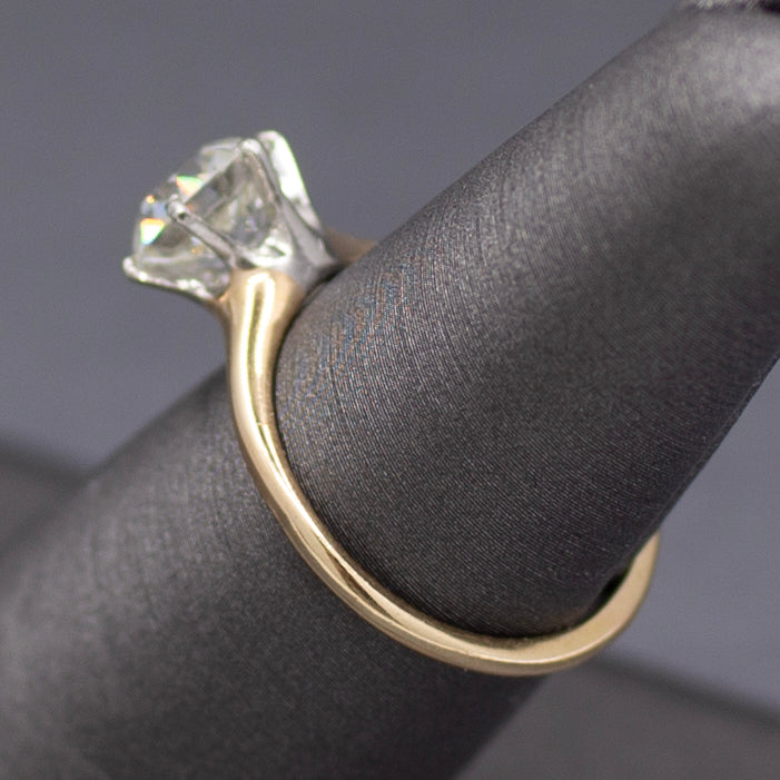 Antique GIA Certified 1.74ct Old European Cut Diamond Solitaire in 14k and Platinum