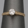 Art Deco Old European Cut Diamond Solitaire in 14k White and Yellow Gold