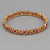 High Karat Gold Natural Ruby Round Bangle Bracelet
