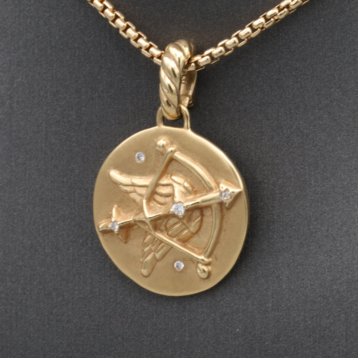 David Yurman Saggitarius Amulet Pendant 16" 1.75mm Chain 18k Yellow Gold Necklace