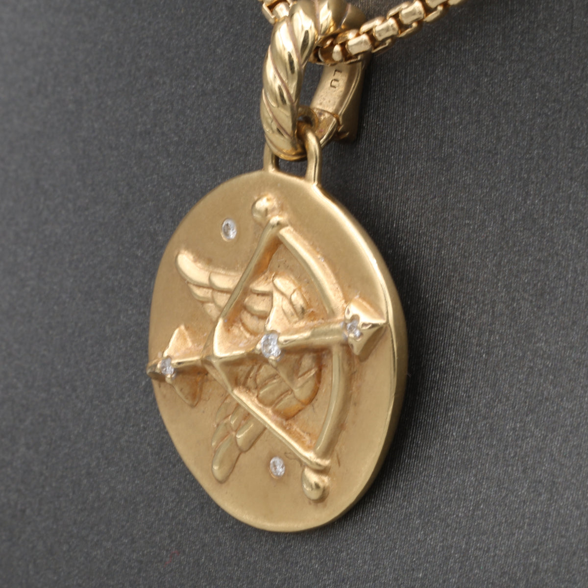 David Yurman Saggitarius Amulet Pendant 16" 1.75mm Chain 18k Yellow Gold Necklace