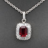 GIA Certified 1.94ct Burmese Ruby & Diamond Ballerina Pendant Necklace in 14k White Gold
