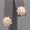 Sparkling Diamond Cluster Stud Earrings in 14k Yellow Gold