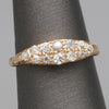 Victorian Old Mine Cut Diamond Double Row Band Ring in 14k Yellow Gold