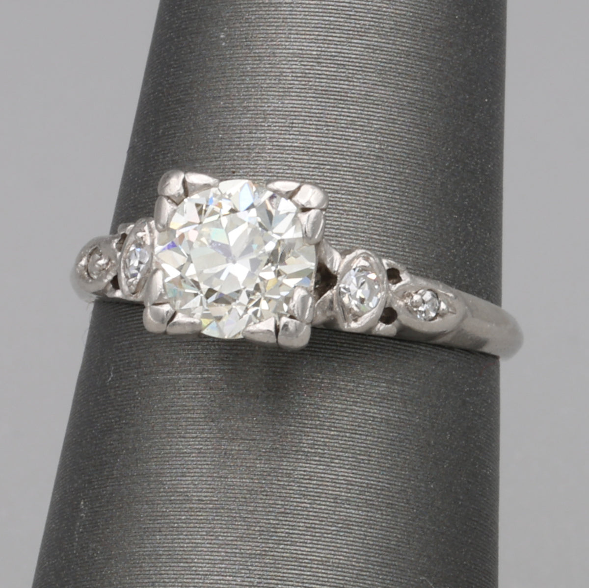 Art Deco 1.20ct Old European Cut Diamond Engagement Ring in Platinum