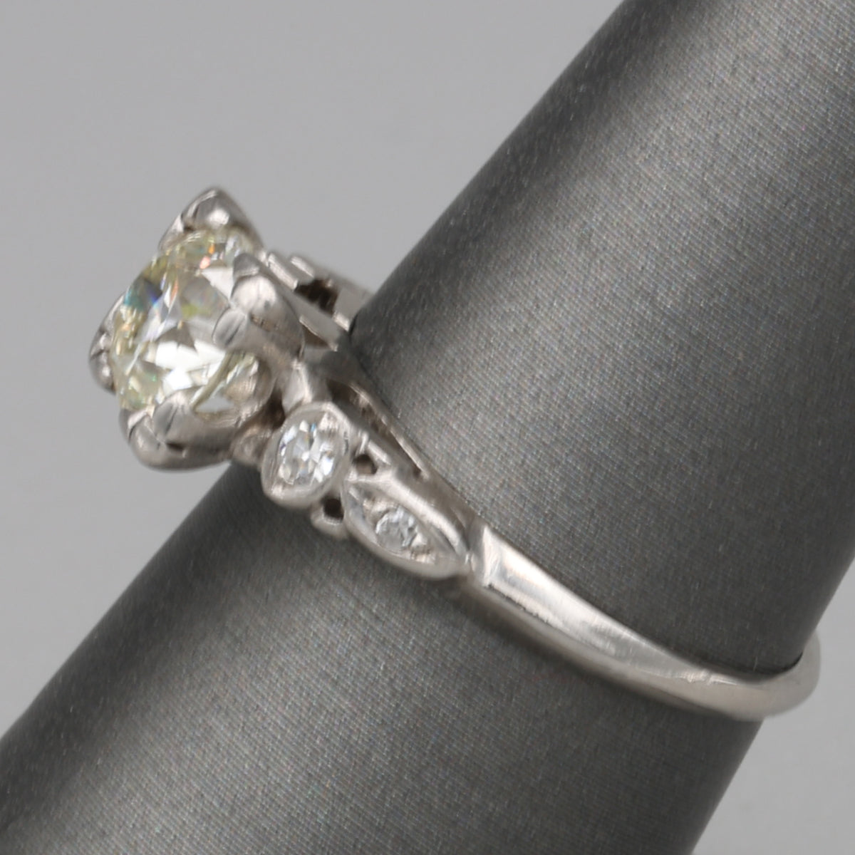 Art Deco 1.20ct Old European Cut Diamond Engagement Ring in Platinum