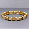 Heavy Solid 18k Yellow Gold and Platinum Diamond Link Bracelet