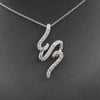 Sparkling Diamond Twist Swirl Pendant Necklace in 14k White Gold