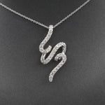 Sparkling Diamond Twist Swirl Pendant Necklace in 14k White Gold