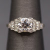 Art Deco GIA Certified Old European Cut Geometric Engagement Ring in Platinum