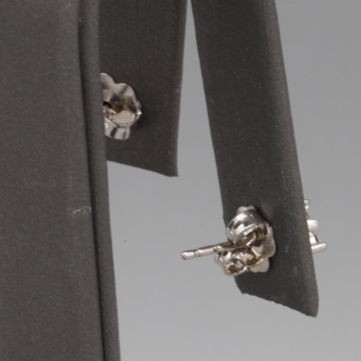 Vintage Diamond Cluster Stud Earrings in 14k White Gold