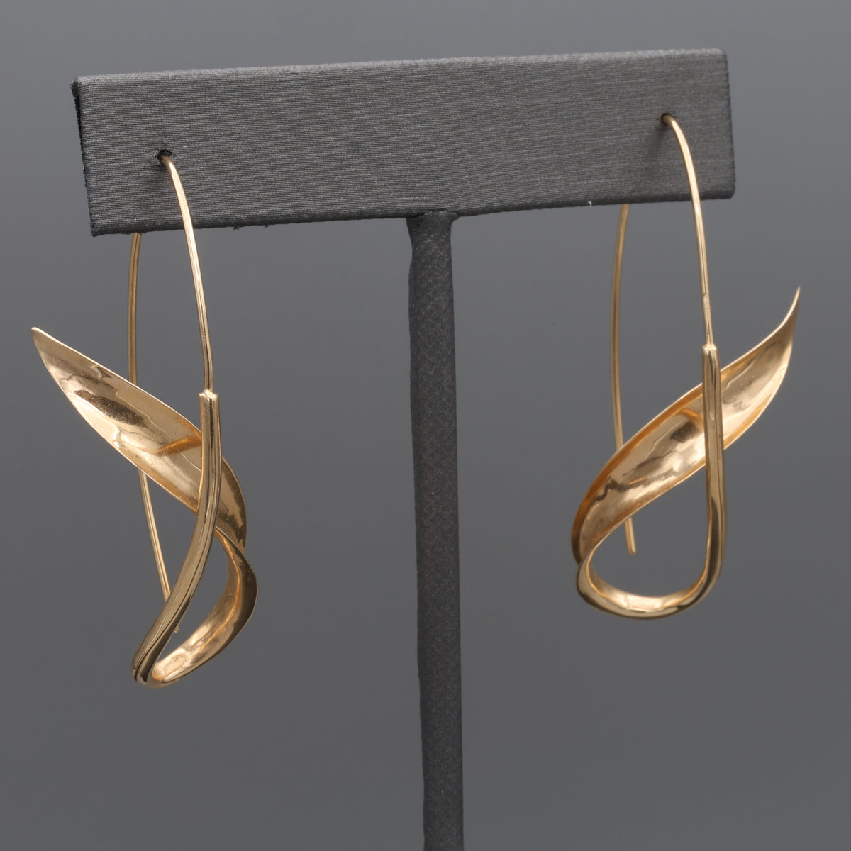 Vintage Peter Small Iconoclast Twist Earrings in 14k Yellow Gold