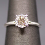 Classic Round Brilliant Cut Diamond 0.92ct Solitaire Engagement Ring in 14k White Gold