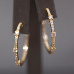 Classic Diamond Inside Out Round Hoop Earrings in 14k Yellow Gold
