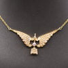 Victorian Old Mine Cut & Seed Pearl Swallow Bird Necklace in 10k with 14k Chain