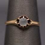 Victorian Moonstone Orb Claw Prong Belcher Set Ring in 10k Rose Gold