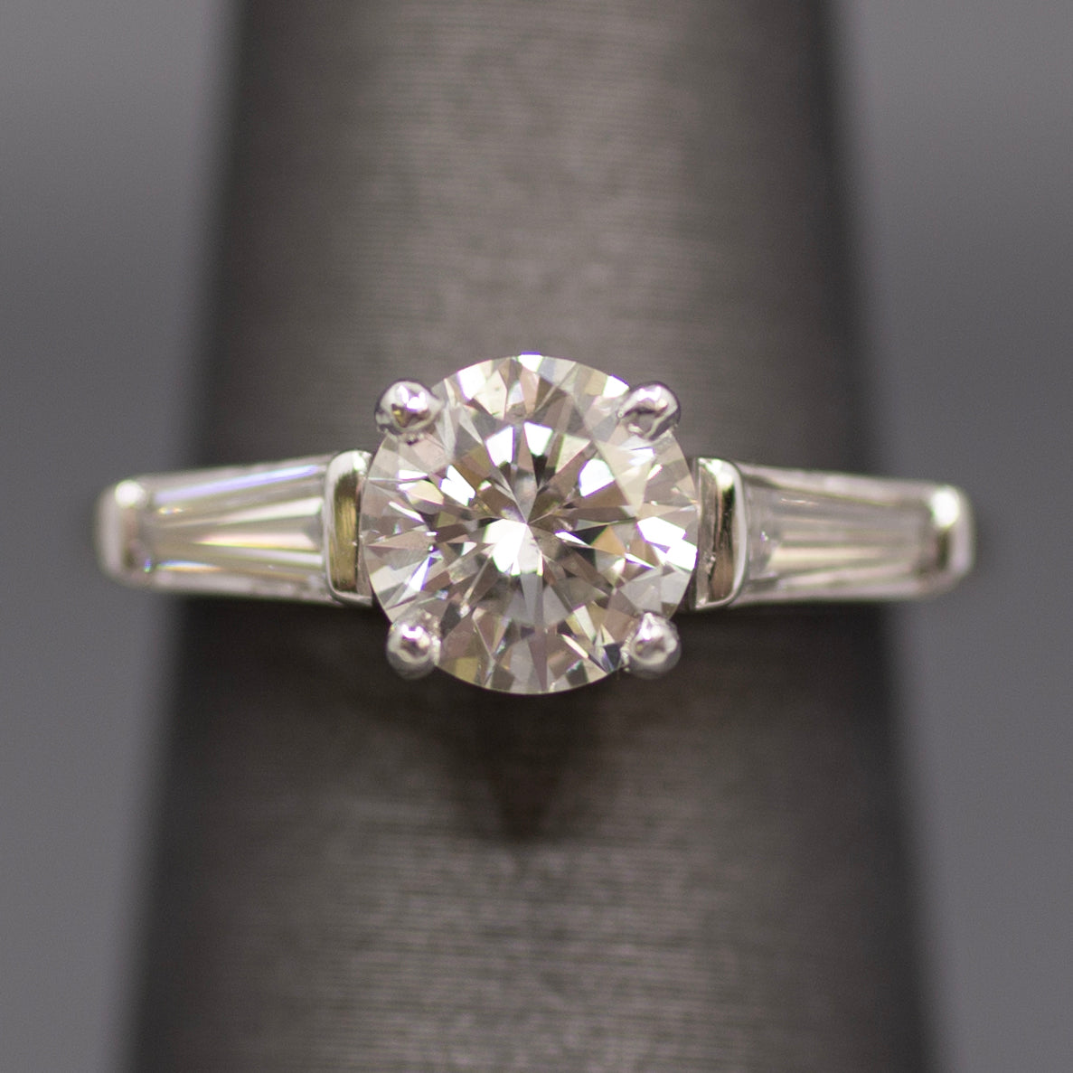 Classic Three Stone GIA Certified Diamond Engagement Ring in Platinum