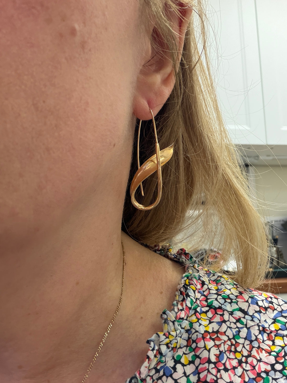 Vintage Peter Small Iconoclast Twist Earrings in 14k Yellow Gold