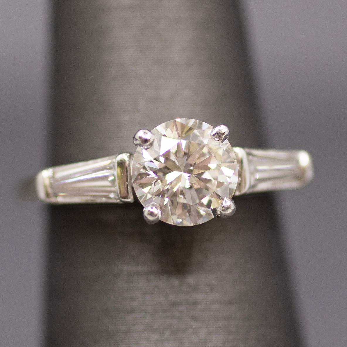 Classic Three Stone GIA Certified Diamond Engagement Ring in Platinum