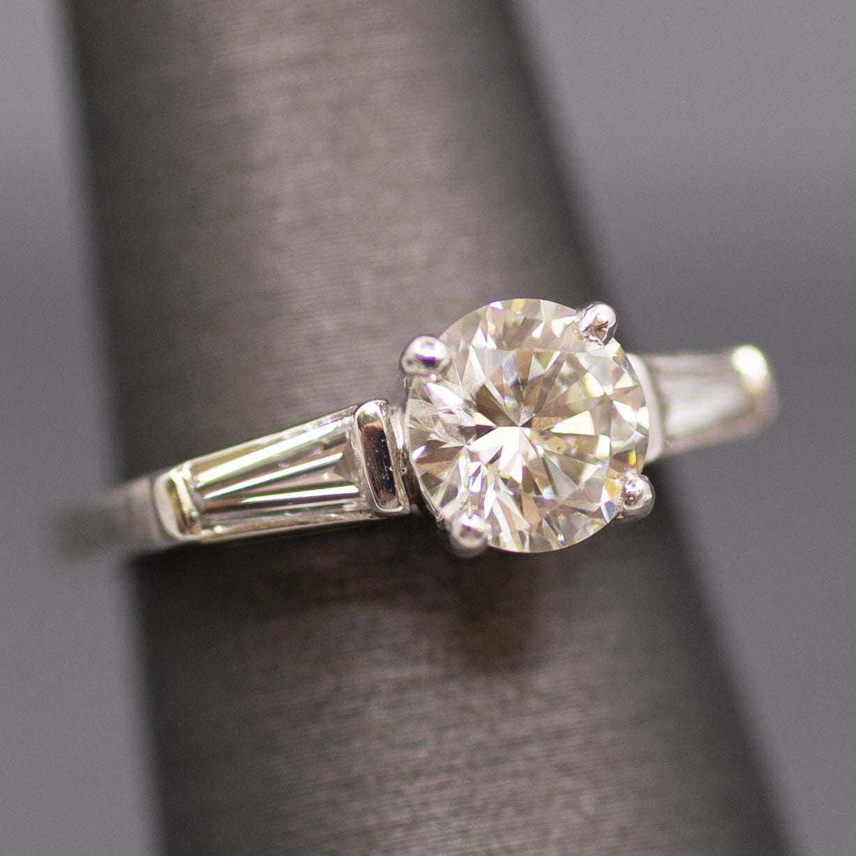Classic Three Stone GIA Certified Diamond Engagement Ring in Platinum