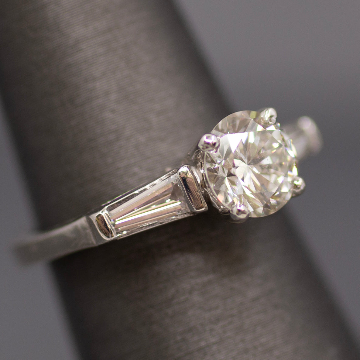 Classic Three Stone GIA Certified Diamond Engagement Ring in Platinum