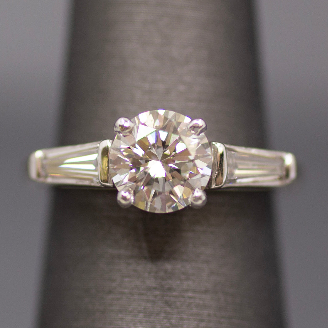 Classic Three Stone GIA Certified Diamond Engagement Ring in Platinum