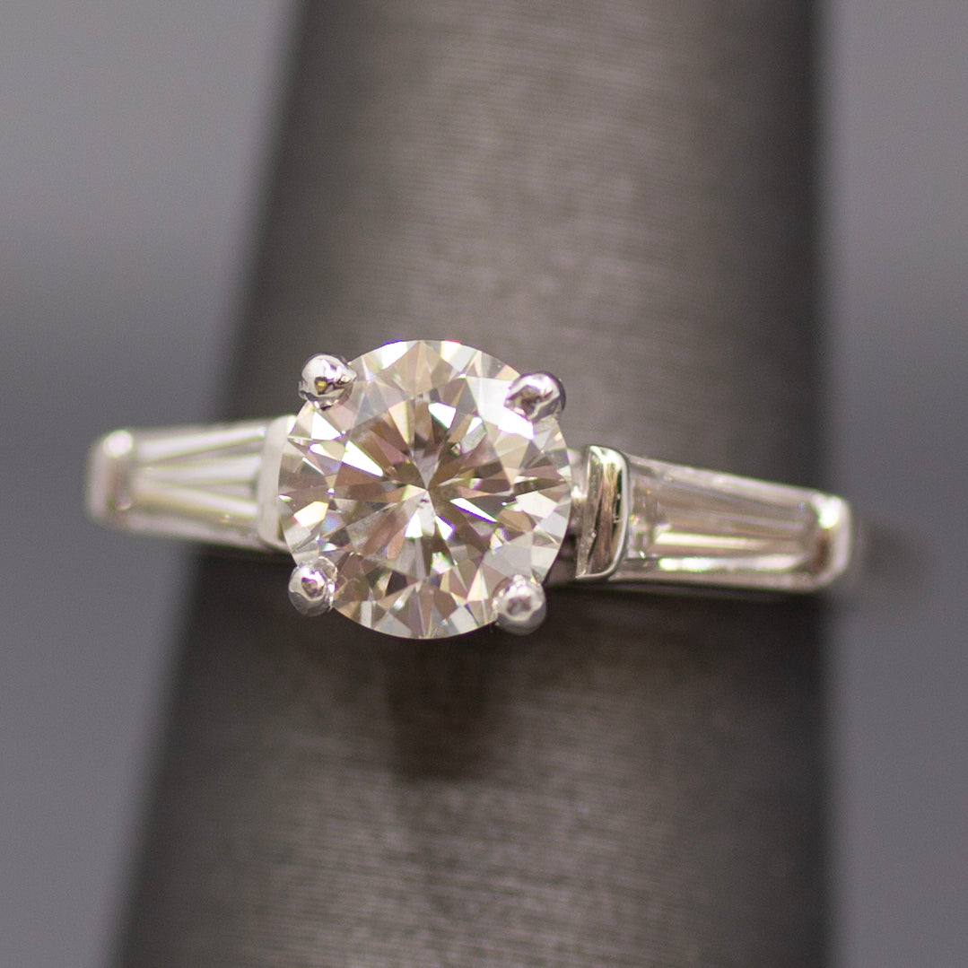 Classic Three Stone GIA Certified Diamond Engagement Ring in Platinum