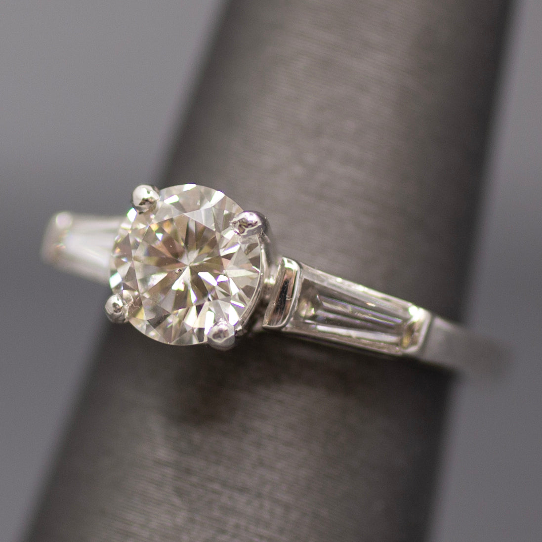 Classic Three Stone GIA Certified Diamond Engagement Ring in Platinum