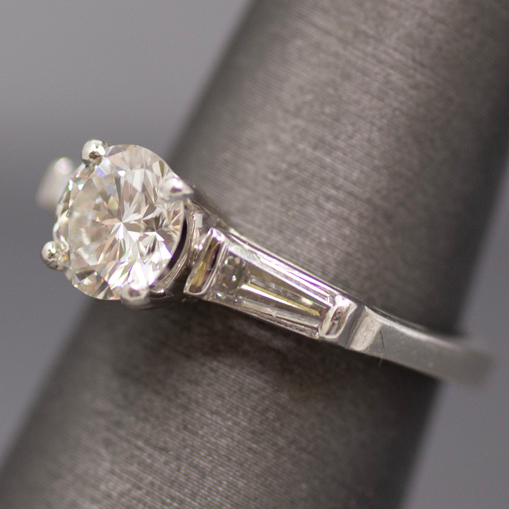 Classic Three Stone GIA Certified Diamond Engagement Ring in Platinum