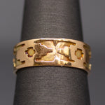Victorian Geometric Embossed 6mm Wedding Band in 18k Yellow Gold