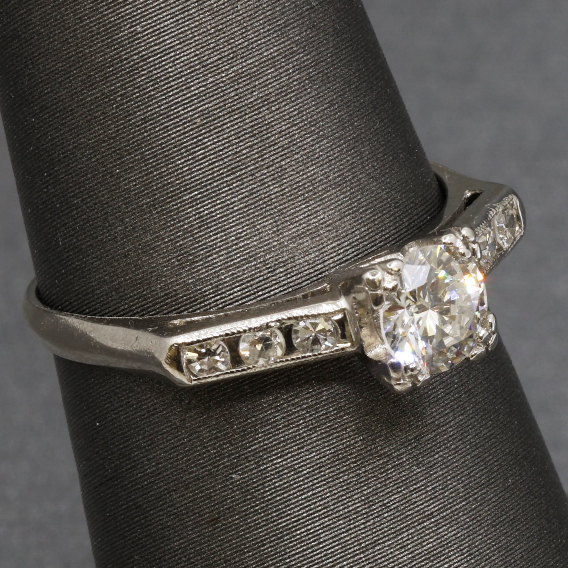 Sparkling Vintage Mid-Century Diamond Engagement Ring in Platinum