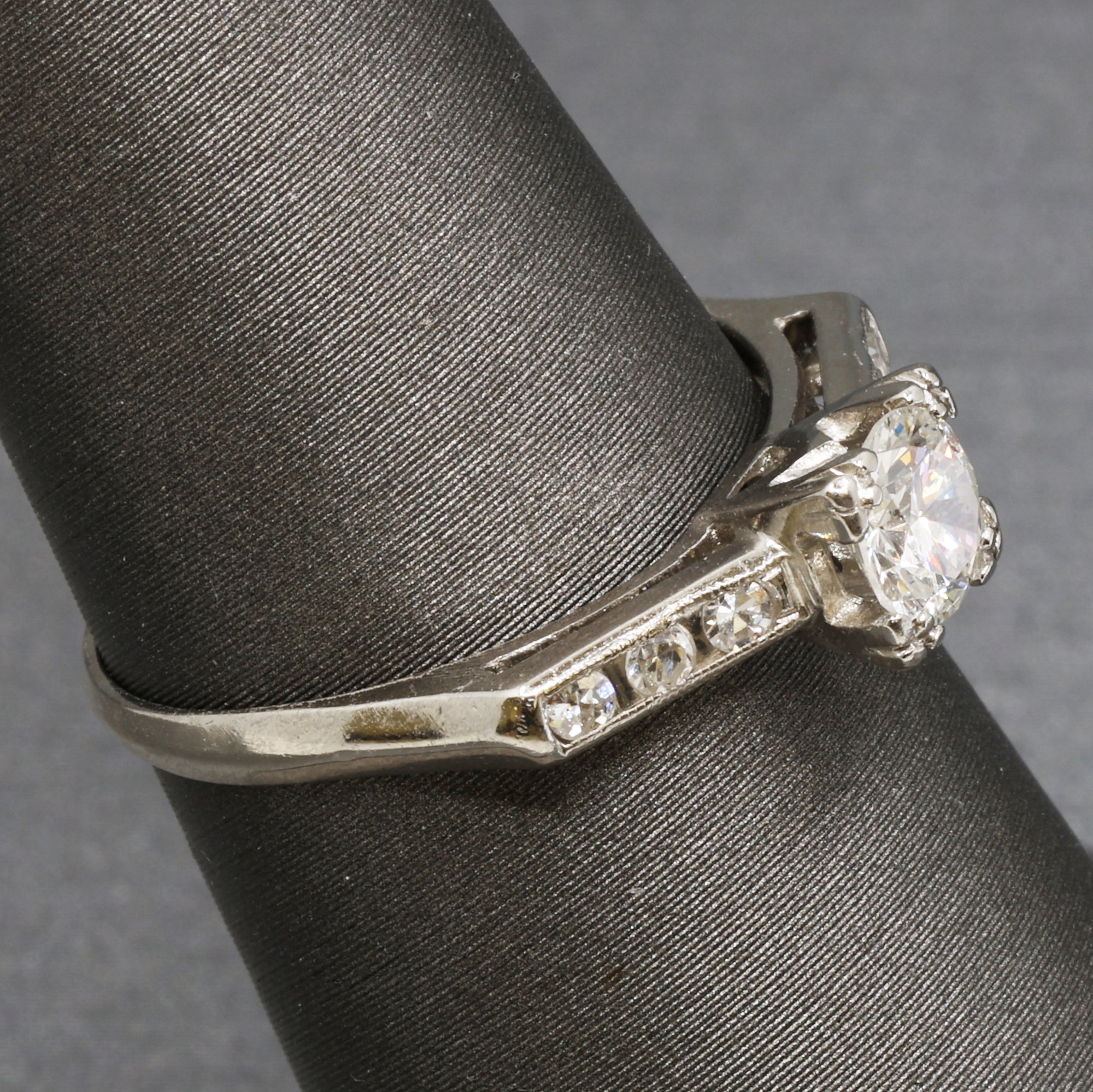 Sparkling Vintage Mid-Century Diamond Engagement Ring in Platinum