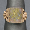Antique Victorian Gold In Quartz Bezel Set Statement Ring in 10k Rose Gold