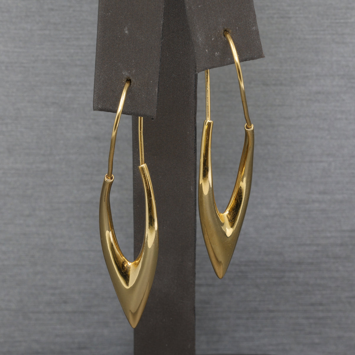 Modernist Long Geometric Twist Earrings in 18k Yellow Gold