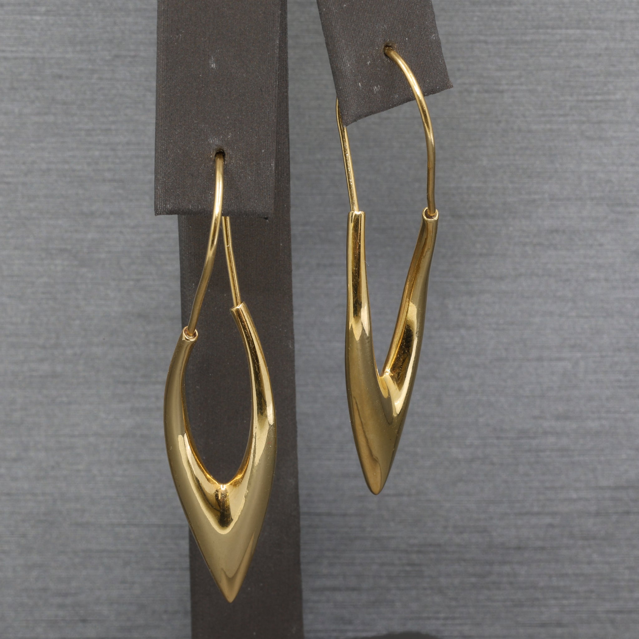 Modernist Long Geometric Twist Earrings in 18k Yellow Gold
