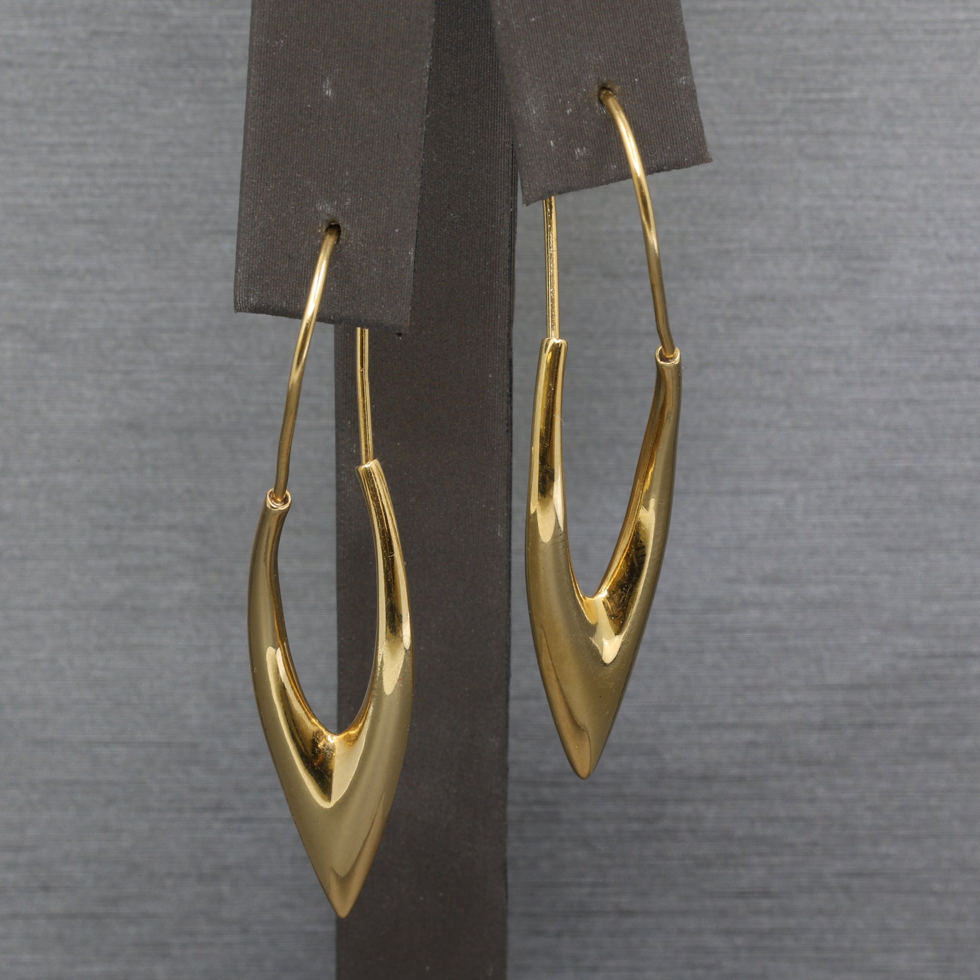 Modernist Long Geometric Twist Earrings in 18k Yellow Gold