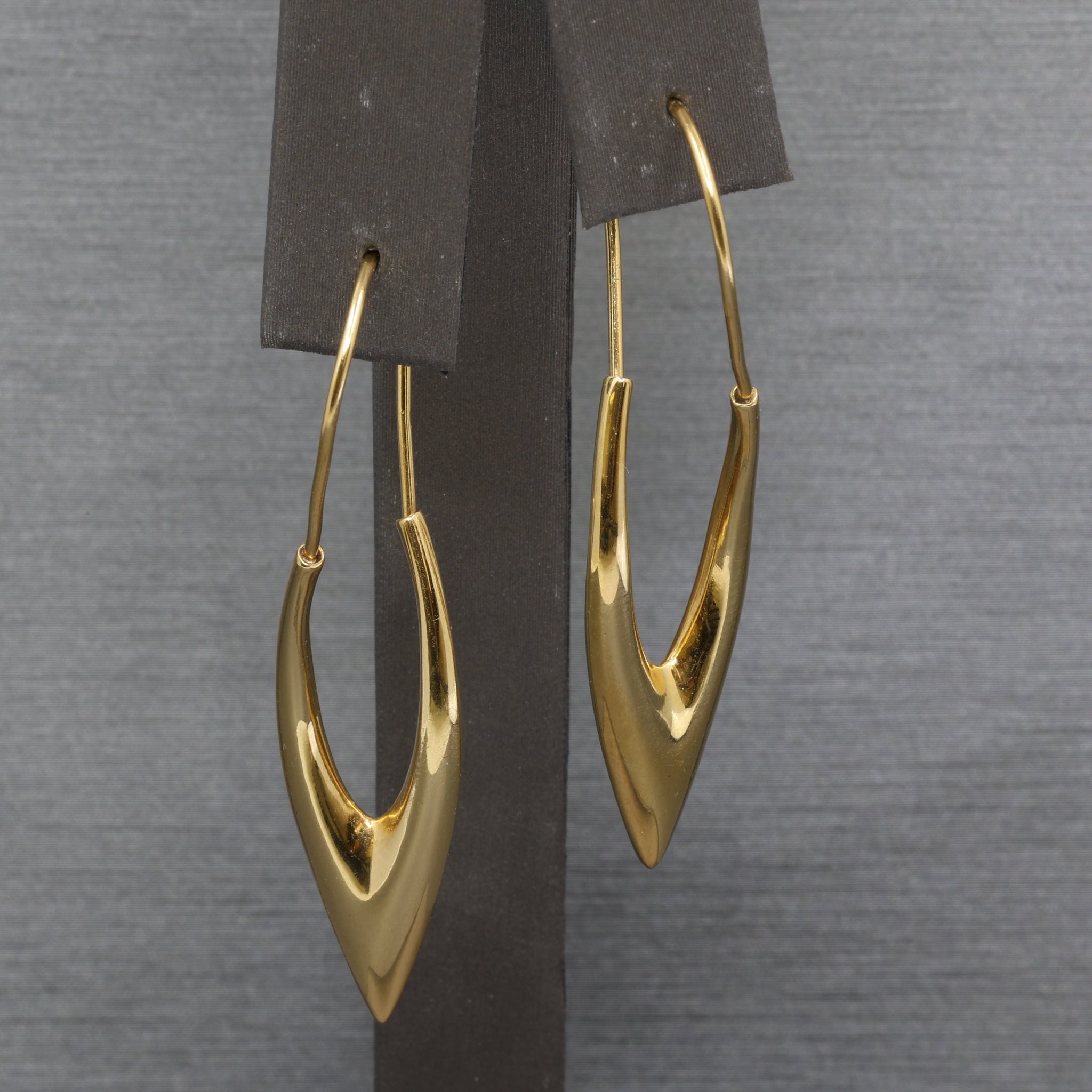 Modernist Long Geometric Twist Earrings in 18k Yellow Gold
