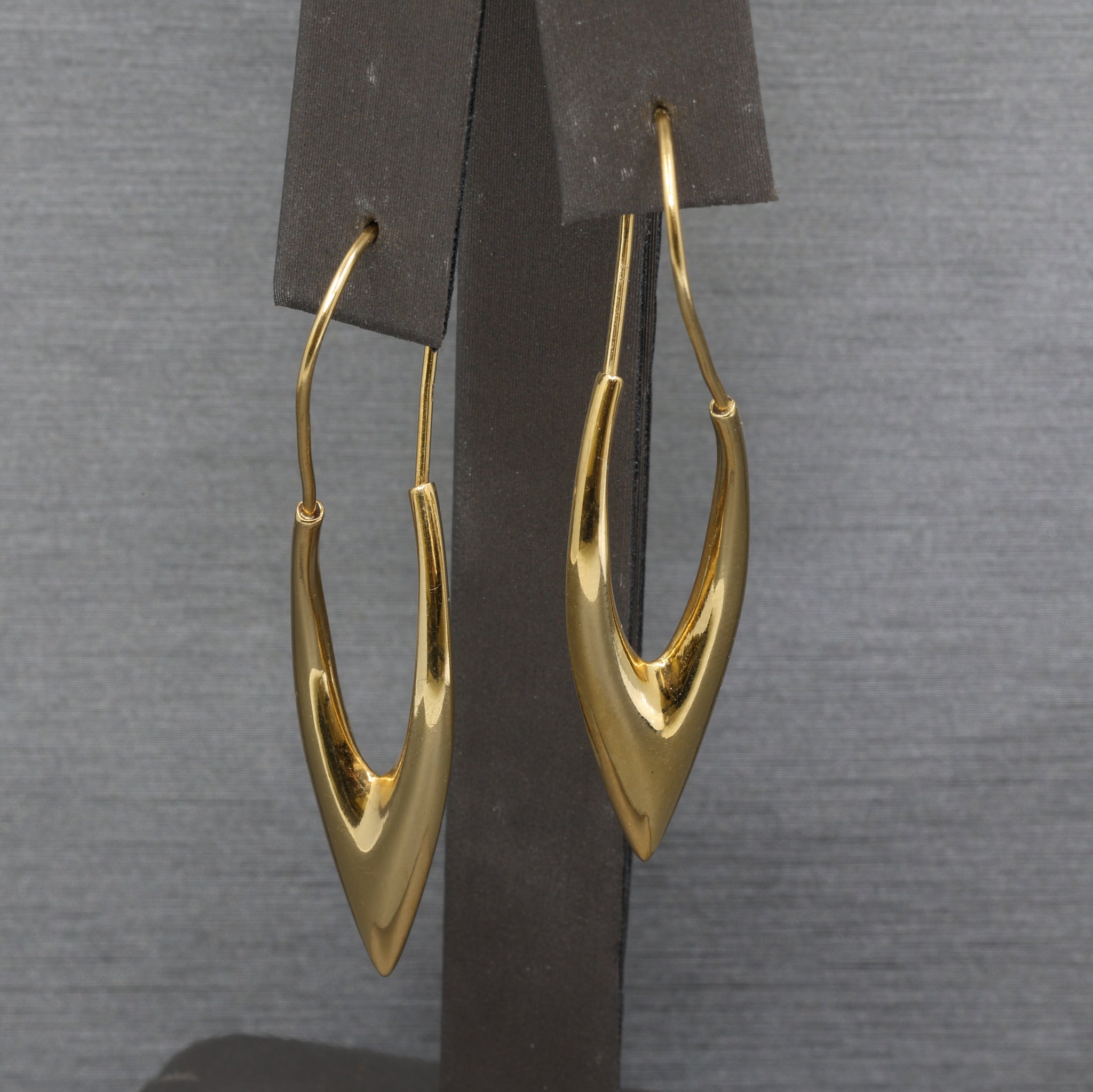 Modernist Long Geometric Twist Earrings in 18k Yellow Gold