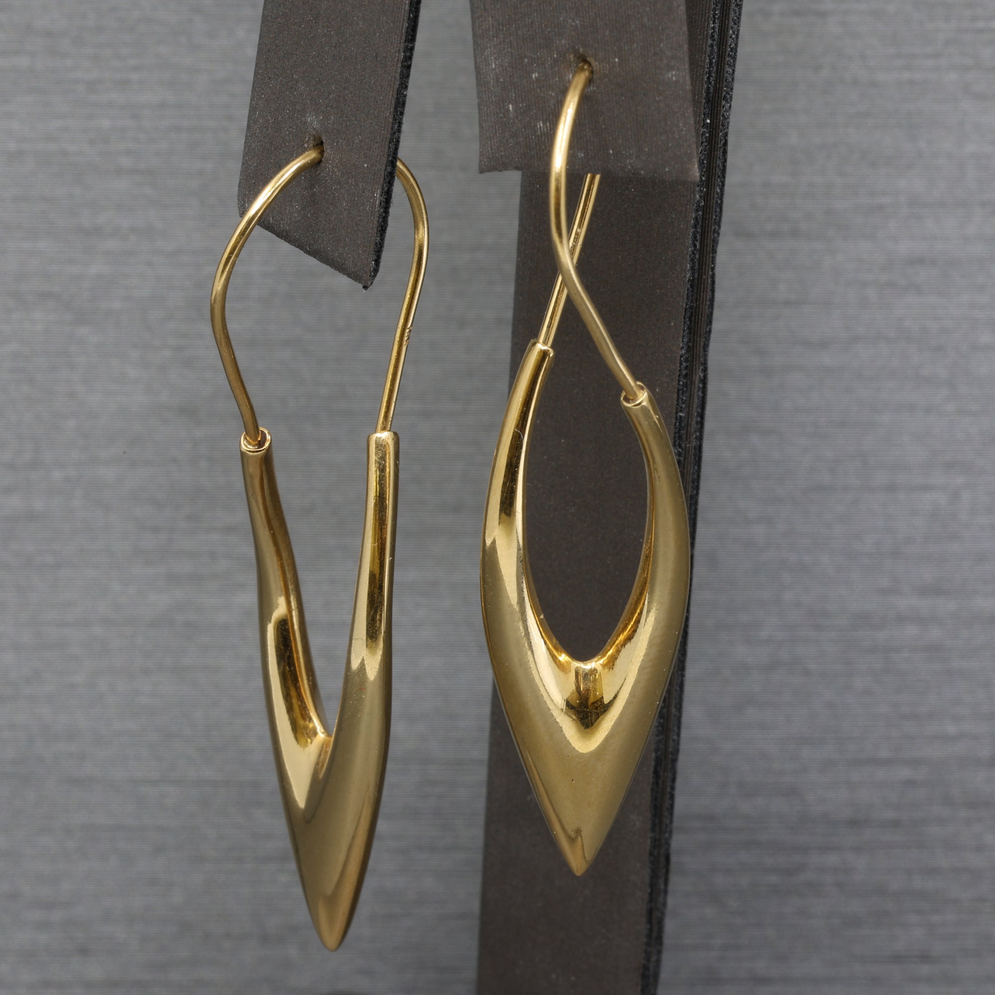Modernist Long Geometric Twist Earrings in 18k Yellow Gold