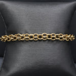 Vintage Double Rolo Chain Bracelet in 14k Yellow Gold 